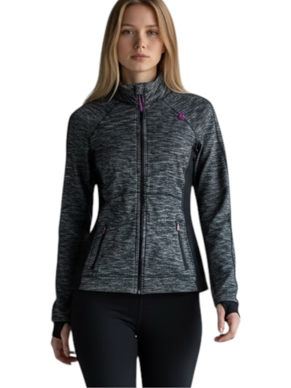 Tangerine Black Heather Gray Fitted Athletic GorpCore Jacket Size S